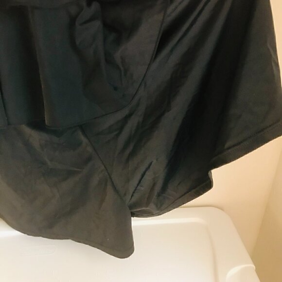 Fit 4 U Hi-Neck Double Tiered Romper Swimsuit - Black Size 20W - Picture 9 of 10